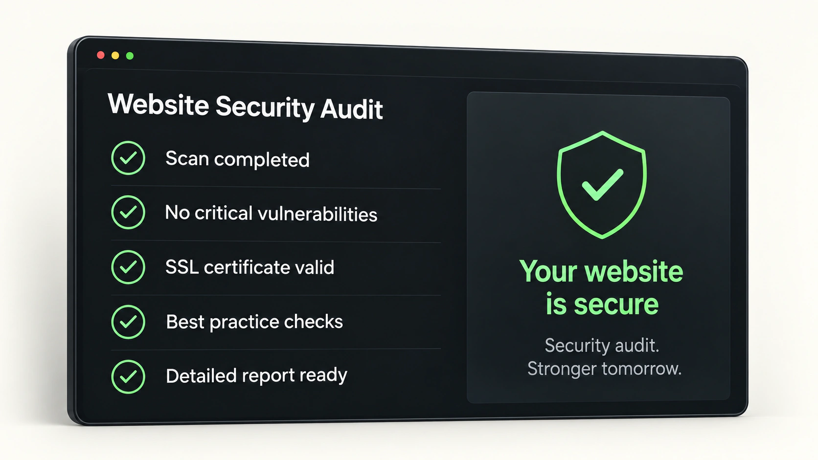 Cybersecurity & Website Audits interface concept